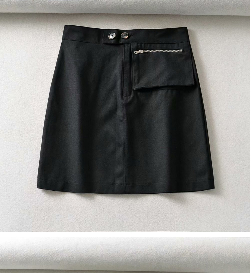 Fashion Beige Zip A-line Skirt,Skirts