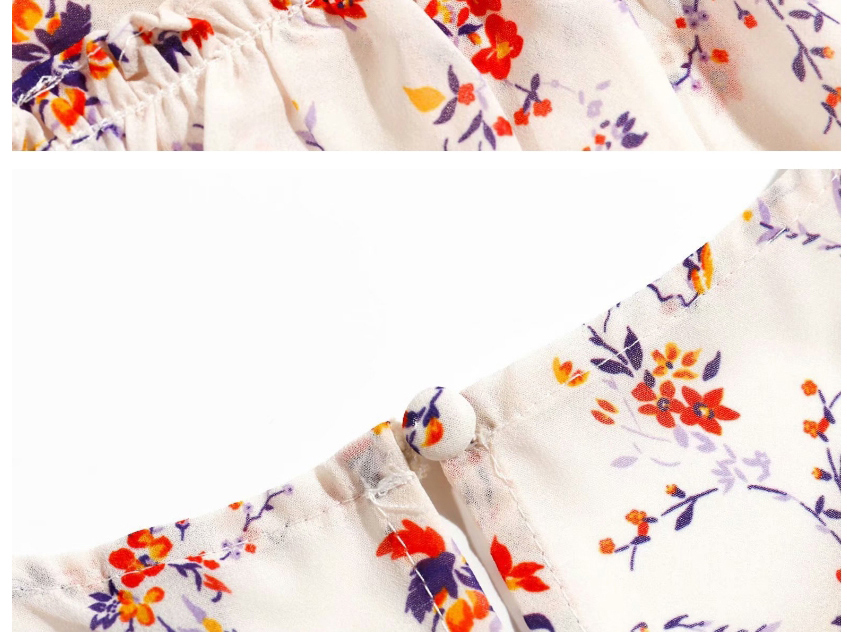 Fashion White Floral Print Short Sleeve Pullover Back Cutout Dress,Mini & Short Dresses