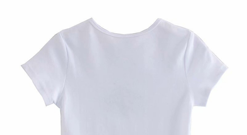 Fashion White Flying Girl Print Round Neck Pullover T-shirt,Tank Tops & Camis