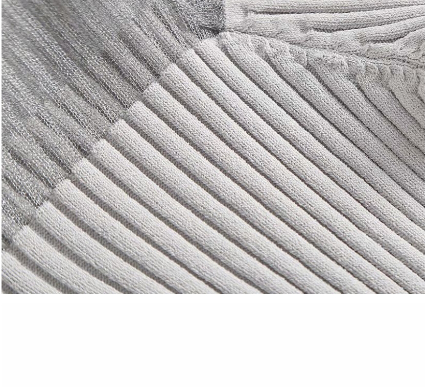 Fashion Gray Organza Stitching Perspective Thin Sweater Sweater,Sweater