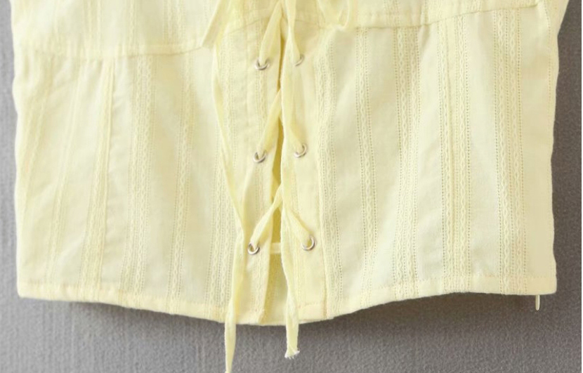Fashion Yellow Hollow Lace Tether Straps Strap Top,Tank Tops & Camis