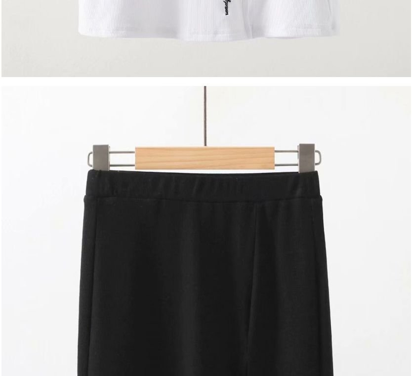 Fashion White Letter Embroidered Split Skirt,Skirts