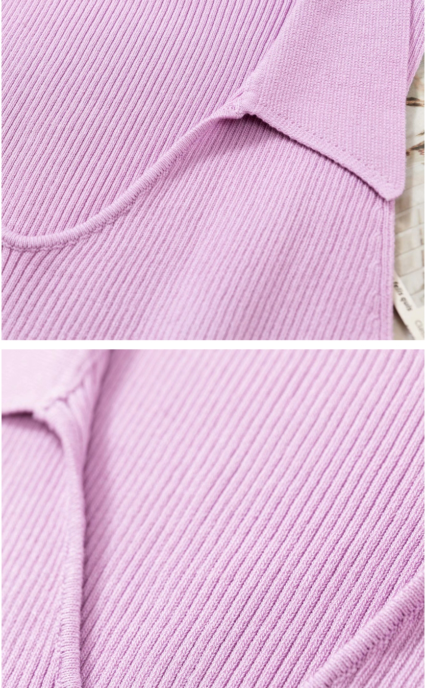 Fashion Khaki Polo Collar Knitted Sleeveless Vest,Tank Tops & Camis
