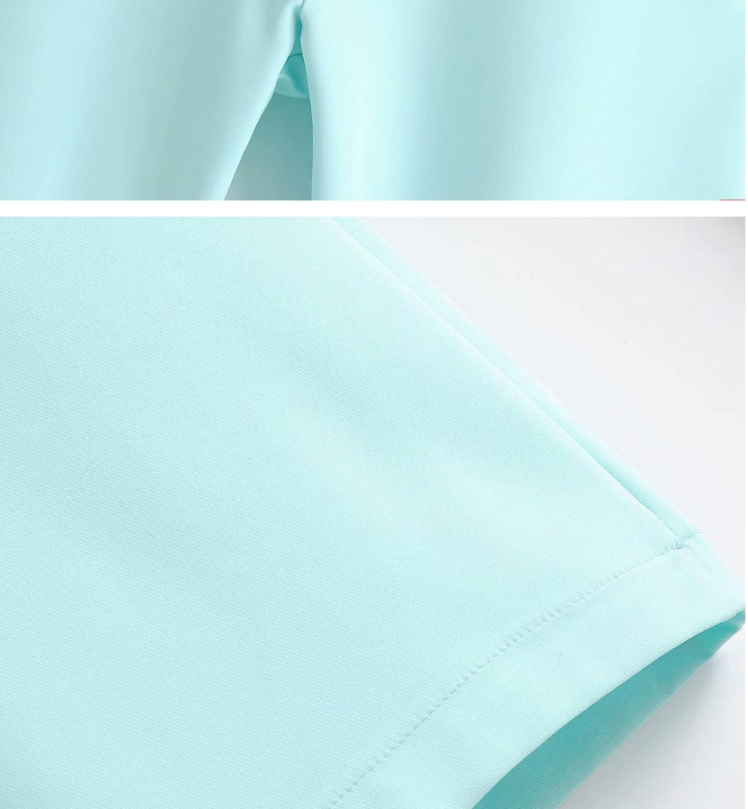 Fashion Lake Blue Solid Color Loose Straight Trousers,Pants