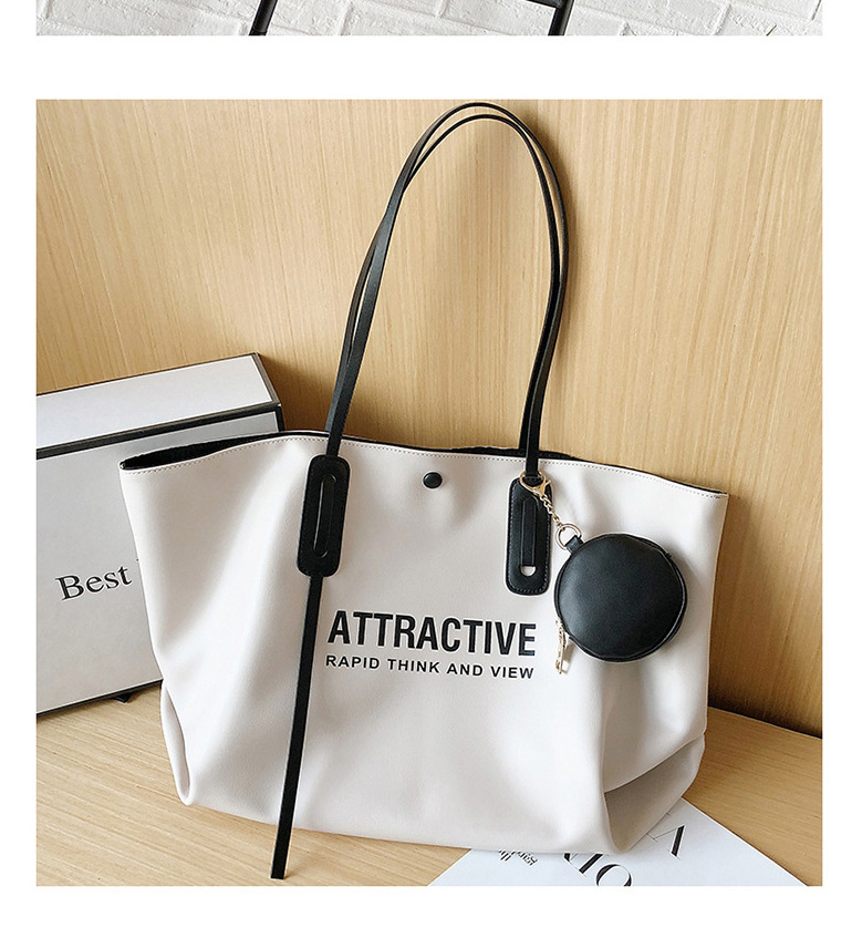 Fashion Black Letter Print Stitching Shoulder Bag,Messenger bags