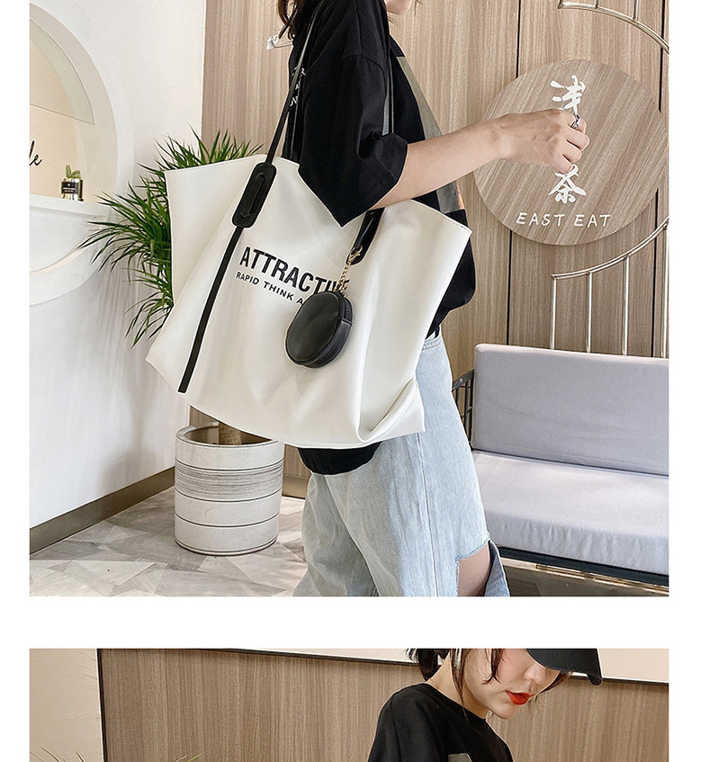 Fashion Black Letter Print Stitching Shoulder Bag,Messenger bags