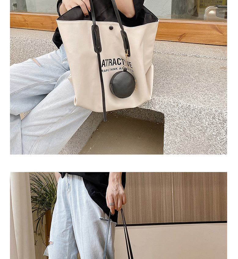 Fashion Khaki Letter Print Stitching Shoulder Bag,Messenger bags