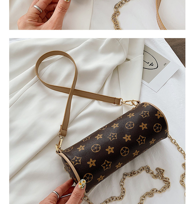 Fashion Small Gd Brown Mickey Print Chain Shoulder Bag,Shoulder bags