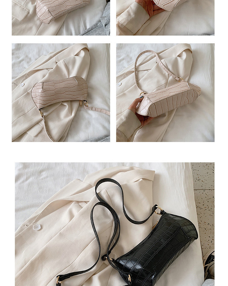 Fashion White Large Crocodile Solid Color Underarm Shoulder Bag,Messenger bags
