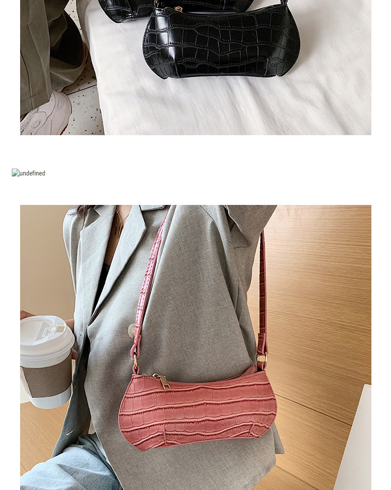 Fashion Pink Trumpet Crocodile Solid Color Underarm Shoulder Bag,Messenger bags
