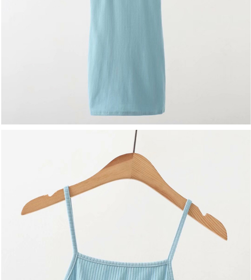 Fashion Blue Pit Flat Mouth Strap Hip Dress,Mini & Short Dresses