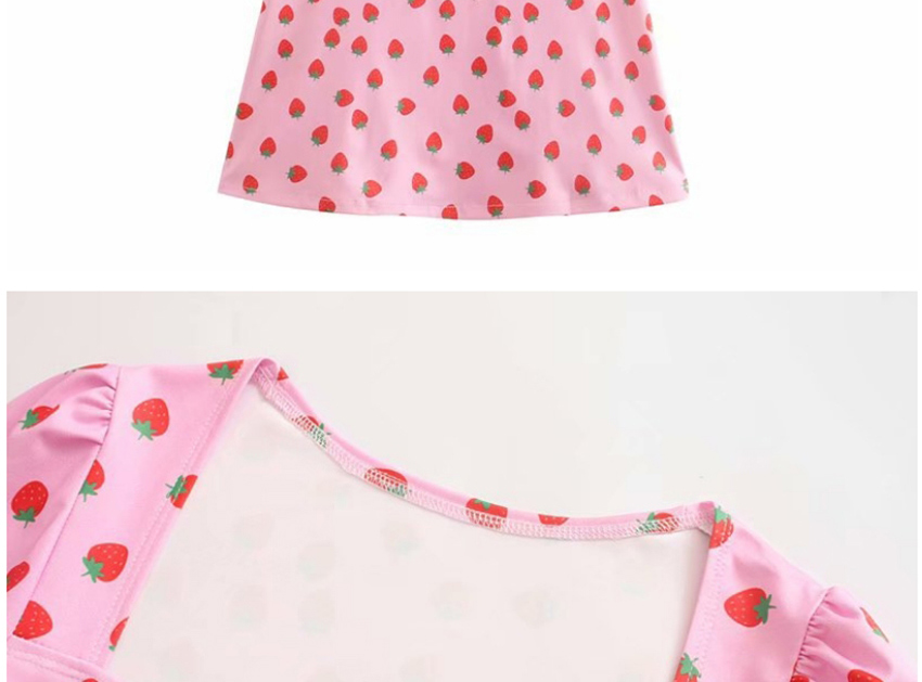 Fashion Pink Floral Print Square-neck Slim Dress,Mini & Short Dresses