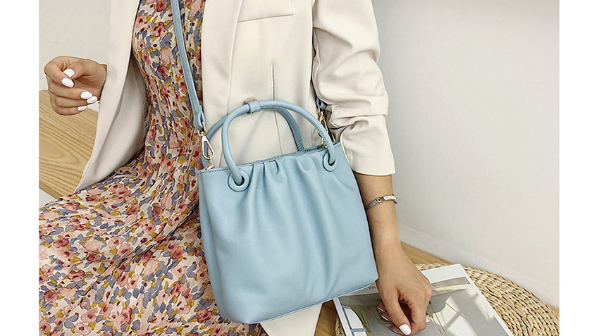 Fashion White Pleated Shoulder Messenger Handbag,Handbags