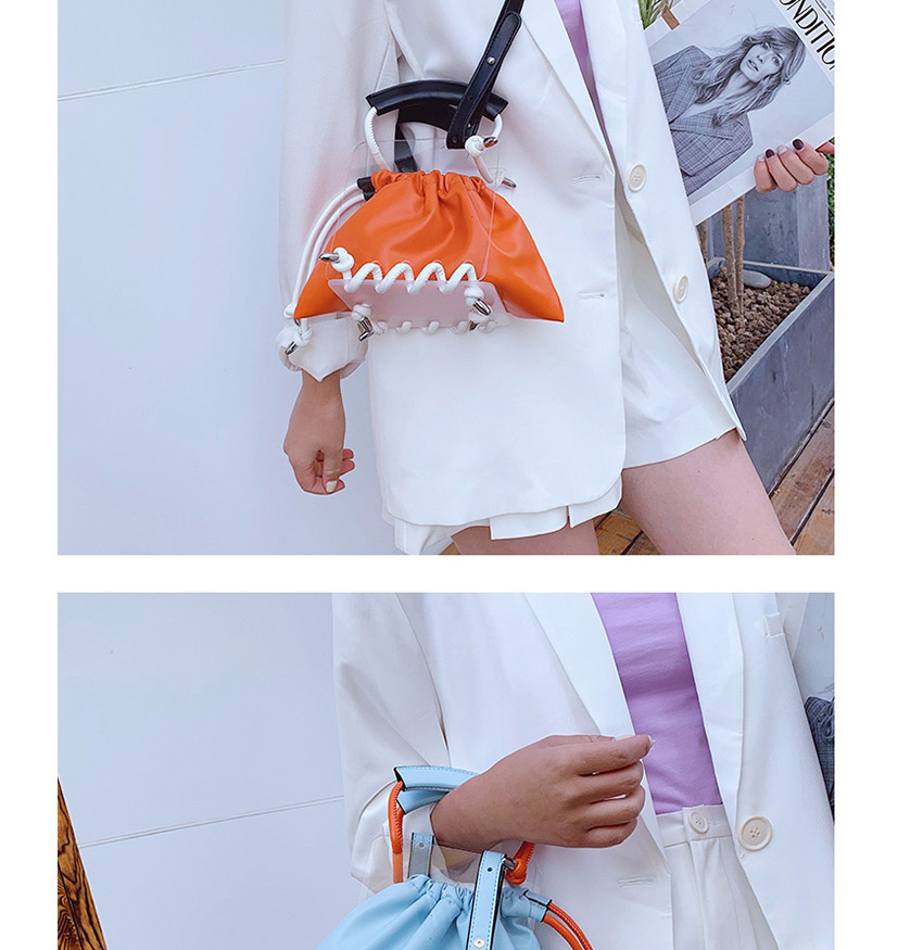 Fashion Orange Drawstring Shoulder Messenger Handbag,Handbags