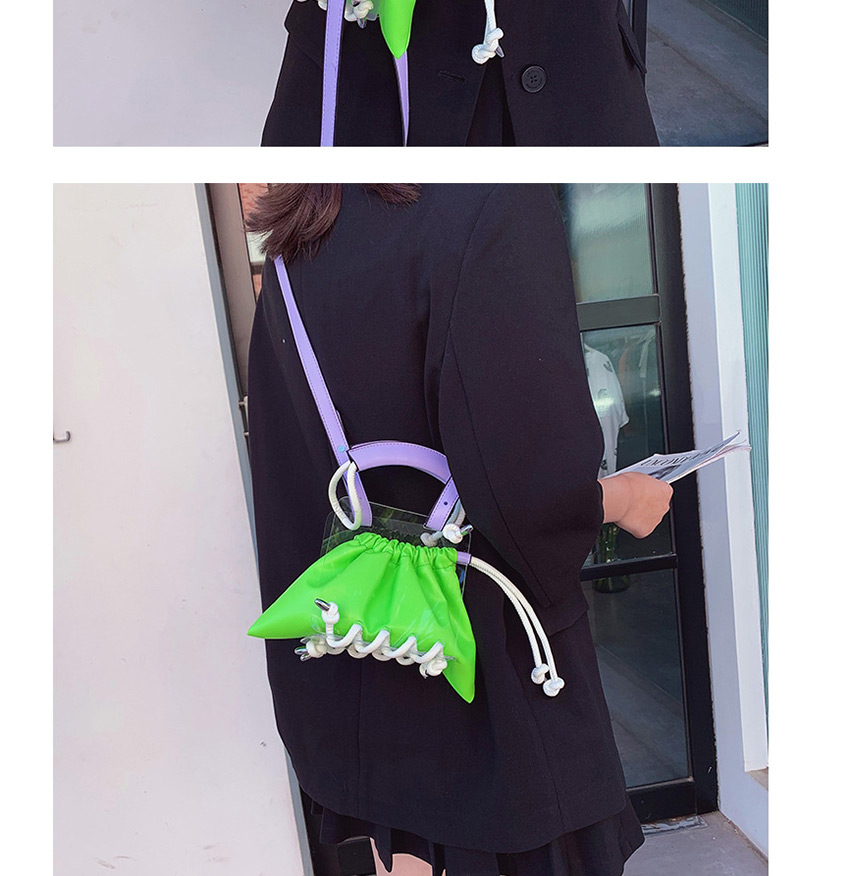 Fashion Light Green Drawstring Shoulder Messenger Handbag,Handbags