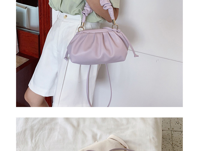 Fashion Purple Pleated Crossbody Shoulder Bag,Handbags