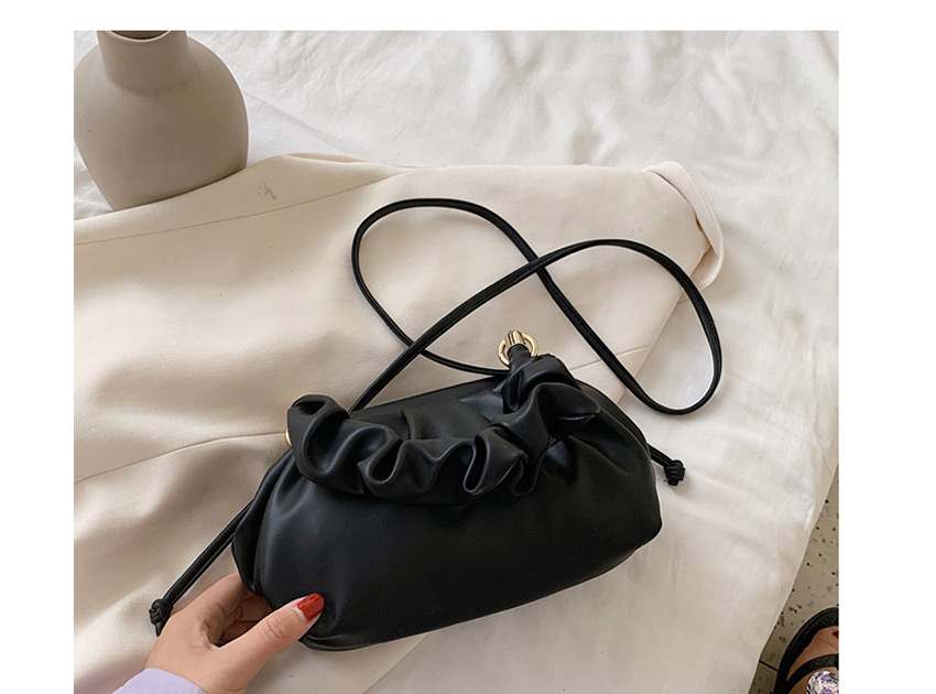 Fashion White Pleated Crossbody Shoulder Bag,Handbags