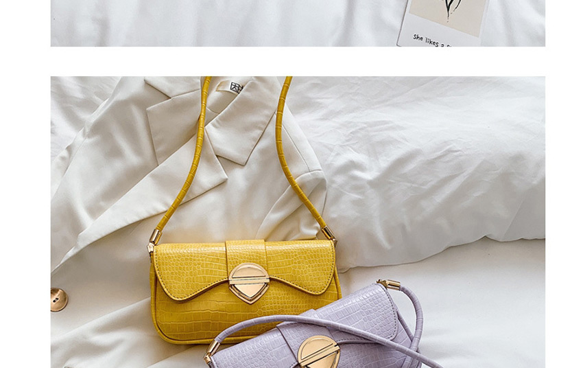 Fashion Yellow Cross-body Underarm Bag With Lock Shoulder,Messenger bags