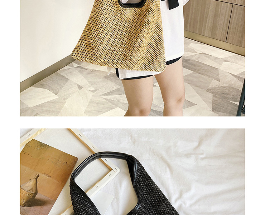 Fashion Khaki Woven Shoulder Underarm Bag,Messenger bags