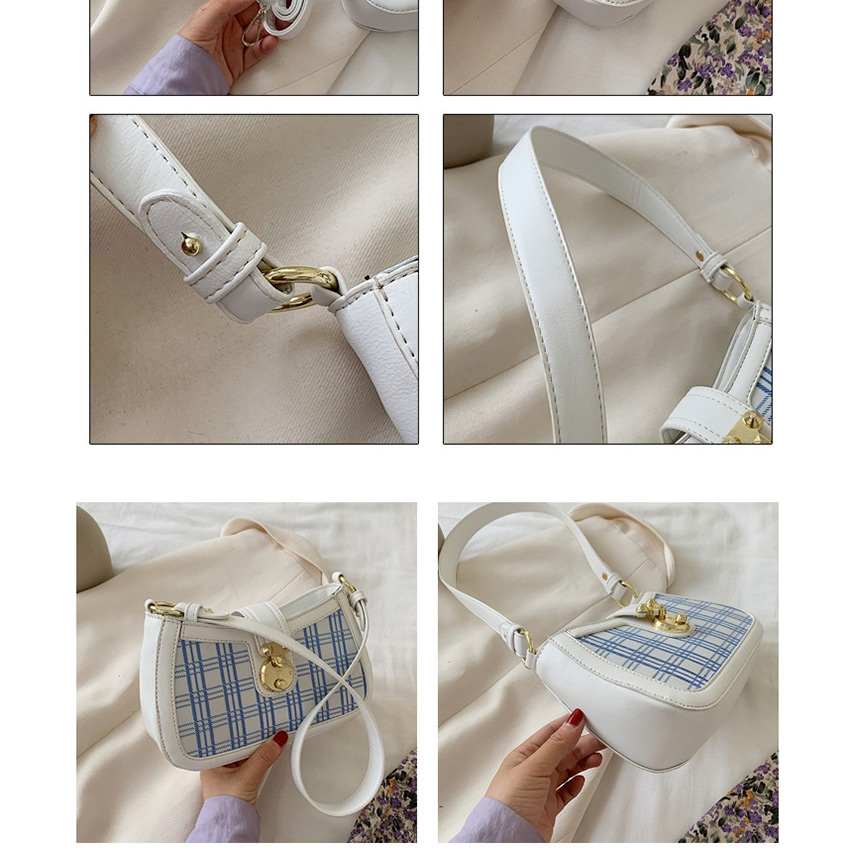 Fashion White One-shoulder Cross-body Stone Pattern Underarm Bag,Messenger bags