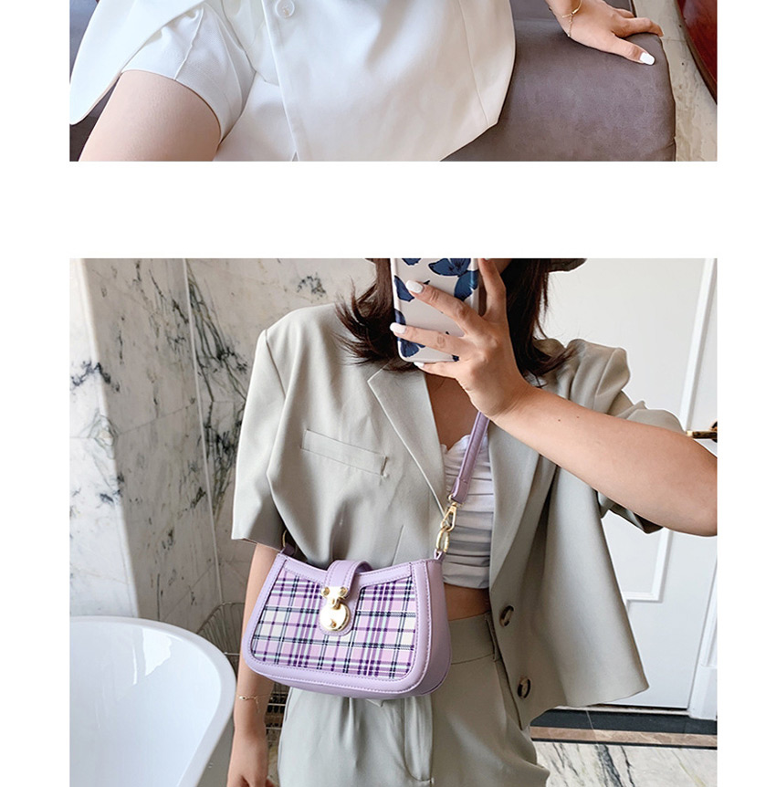 Fashion Plaid Blue One-shoulder Cross-body Stone Pattern Underarm Bag,Messenger bags
