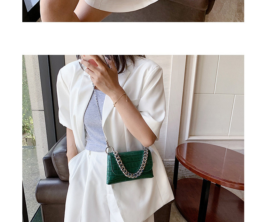 Fashion Coffee Color Crocodile Chain Crossbody Underarm Bag,Messenger bags