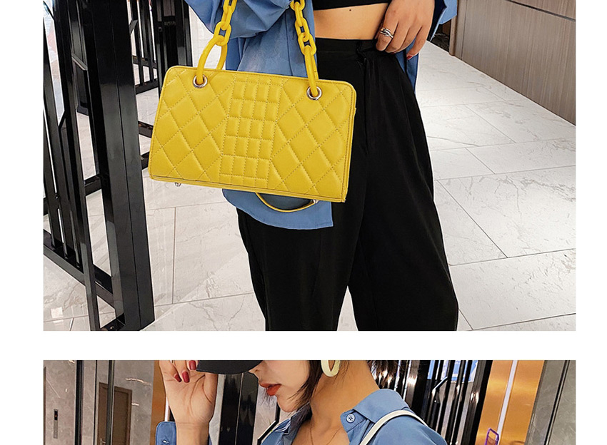 Fashion Yellow Rhombus One-shoulder Diagonal Underarm Bag,Messenger bags