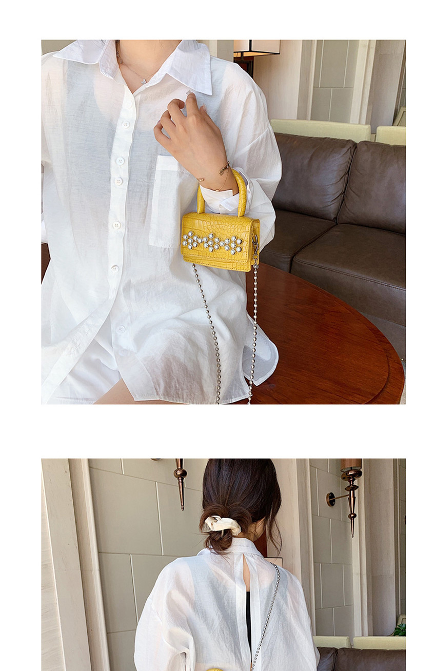 Fashion Yellow One Shoulder Stone Pattern Handbag,Handbags