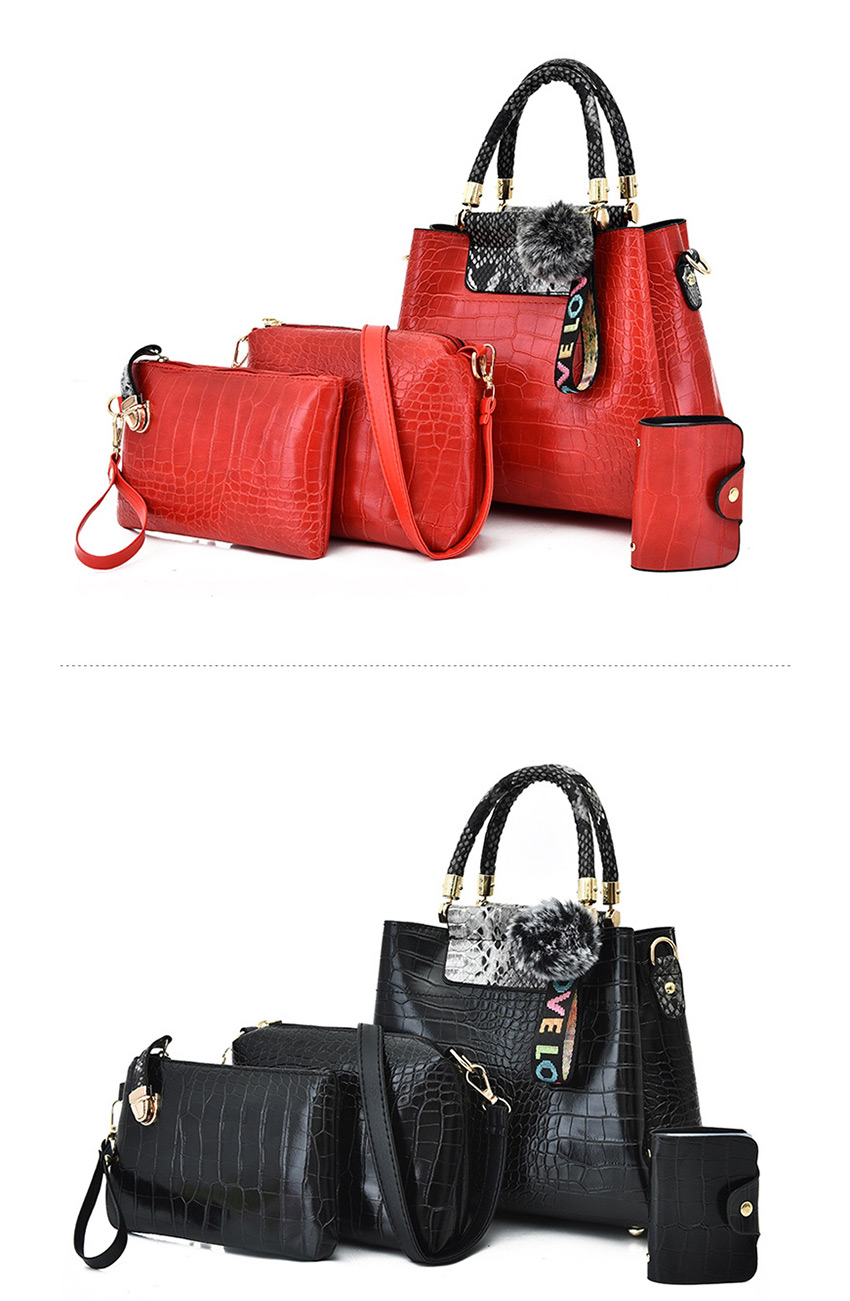 Fashion Black With Red One-shoulder Messenger Bag,Handbags