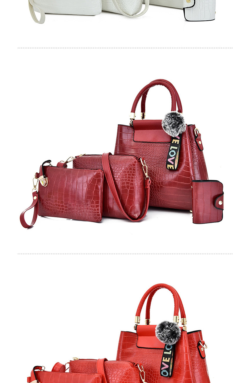 Fashion Red With Snakeskin One-shoulder Messenger Bag,Handbags