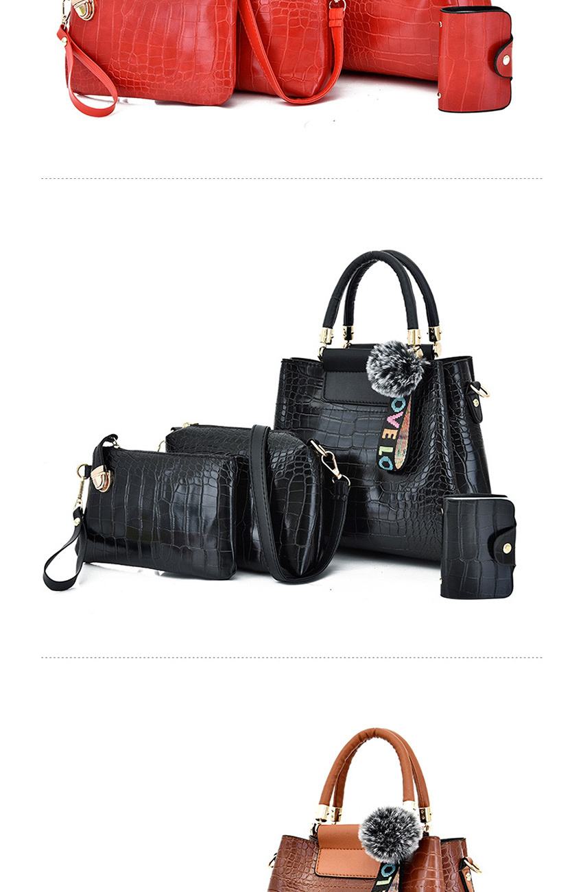 Fashion Black With Snakeskin One-shoulder Messenger Bag,Handbags