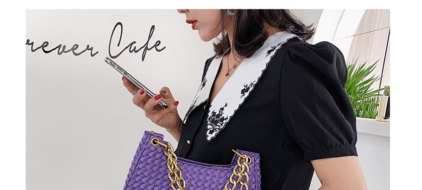 Fashion Purple Woven Shoulder Shoulder Bag,Messenger bags