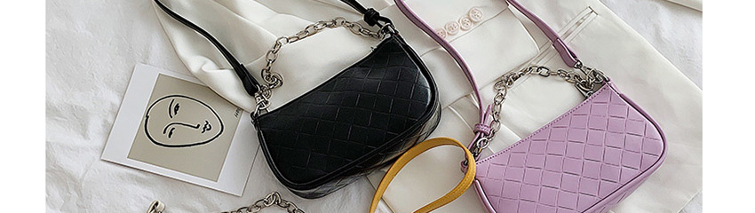 Fashion Black Rhombus Chain Shoulder Messenger Underarm Bag,Messenger bags