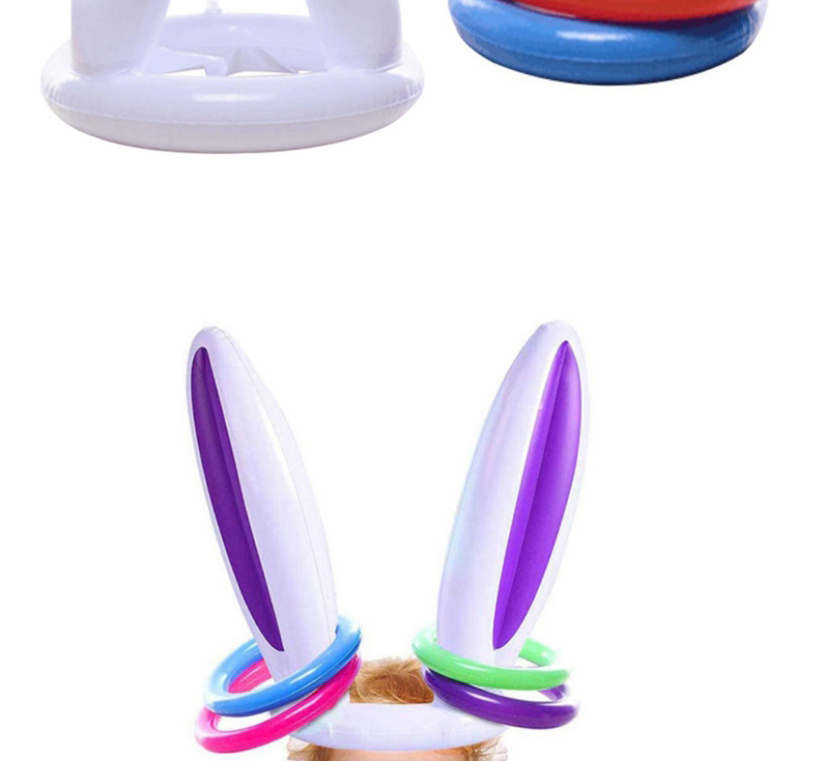 Fashion White Pvc Inflatable Rabbit Ear Ferrule,Swim Rings