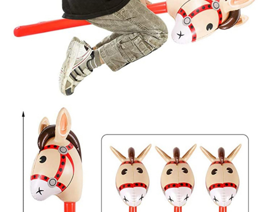 Fashion Red Inflatable Childrens Horse Head Toy,Beach accessories
