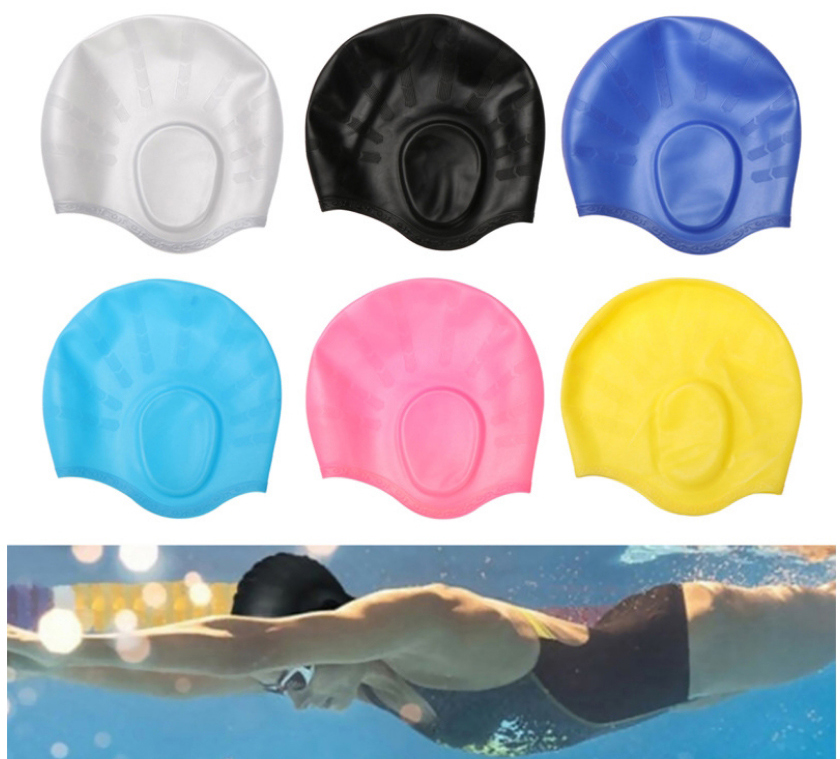 Fashion Dark Blue-silicone Swimming Earmuffs Silicone Earmuff Swimming Cap,Others