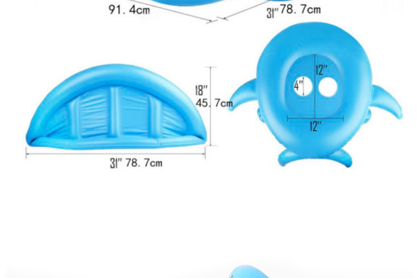 Fashion Blue Pvc Inflatable Shark Baby Swimming Ring,Beach accessories