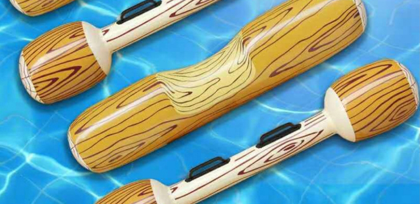 Fashion Yellow Wood Pattern Pair Butt Swim Ring,Swim Rings
