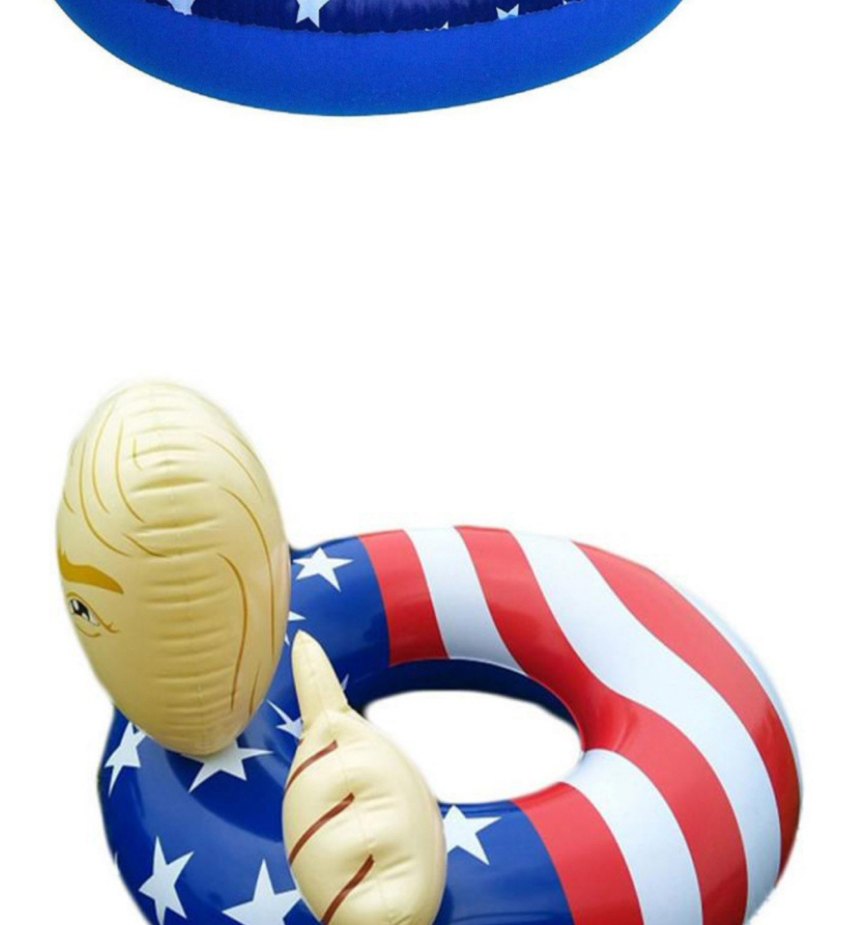 Fashion Blue Pvc Inflatable Cartoon Character Flag Swimming Ring,Swim Rings