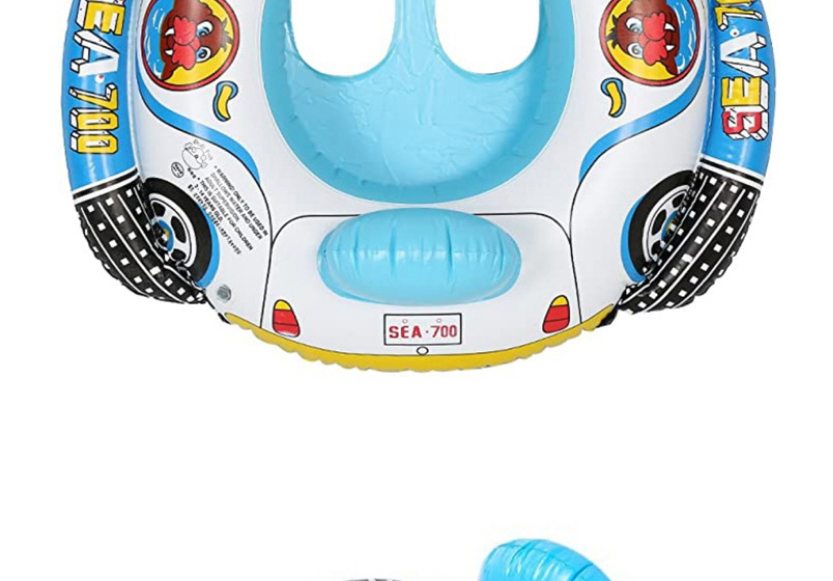 Fashion Blue Inflatable Steering Wheel With Horn Baby Yacht,Swim Rings