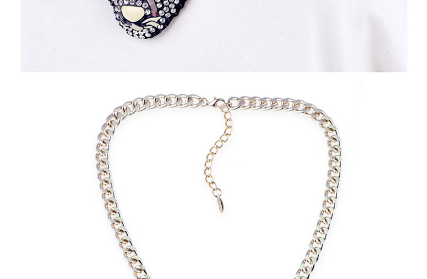 Fashion Leopard Head Leopard Head Alloy Diamond Pendant Necklace,Pendants