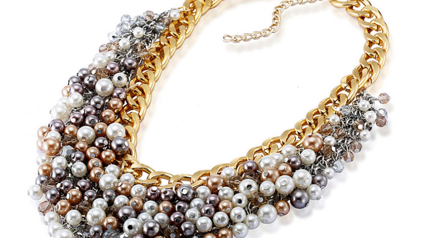 Fashion Color Alloy Pearl Necklace,Chokers