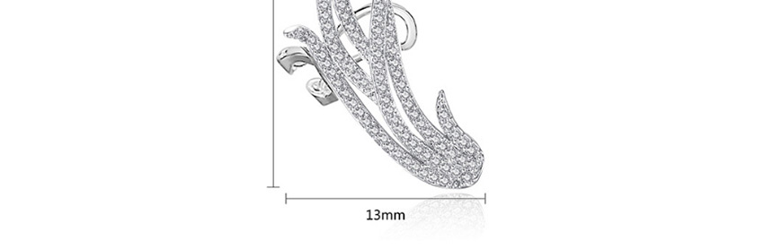 Fashion White Gold Wing Copper Earrings With Zirconium,Stud Earrings