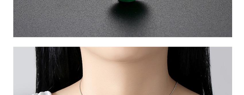 Fashion Green Green Chalcedony Pendant Necklace,Drop Earrings