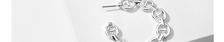Fashion Silver Metal Flat Chain Earrings Large Earrings,Hoop Earrings