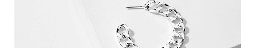 Fashion Silver Metal Flat Chain Earrings Large Earrings,Hoop Earrings