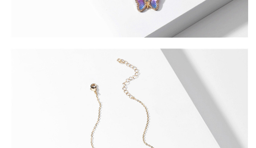 Fashion Orange Color Transparent Butterfly Resin Necklace,Pendants