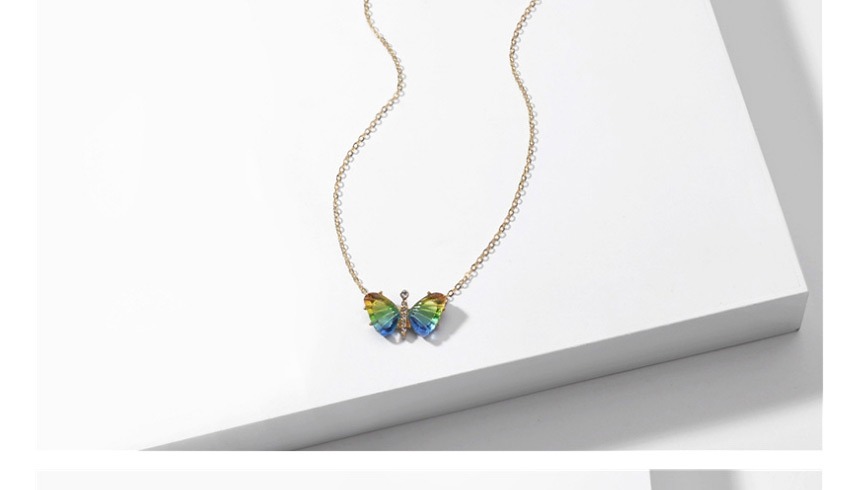 Fashion Orange Color Transparent Butterfly Resin Necklace,Pendants
