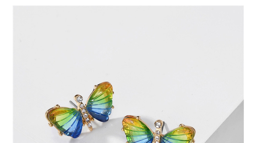 Fashion Gradient Purple Acrylic Butterfly Wings Earrings,Stud Earrings