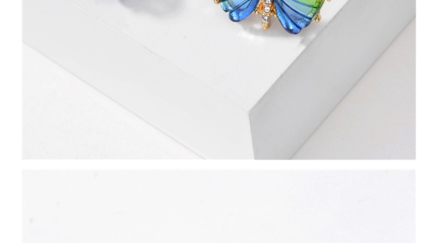 Fashion Blue Acrylic Butterfly Wings Earrings,Stud Earrings
